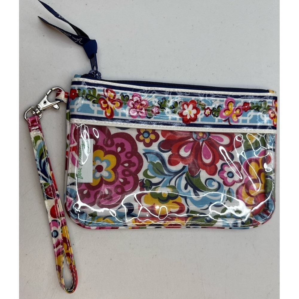 Vera Bradley Hope Garden Wristlet Clear Pouch Retired Floral Wallet